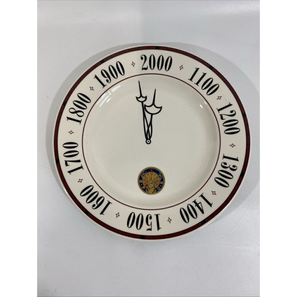 Vintage Syracuse China BPOE Elk Lodge Millennium Clock 2000 Platter‎ 12”